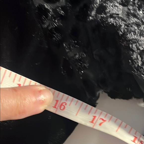 VTG Niki Elegant Dress Black Velvet Long Sleeve with Sheer Cut outs -luxury Sz 8 - Picture 12 of 14